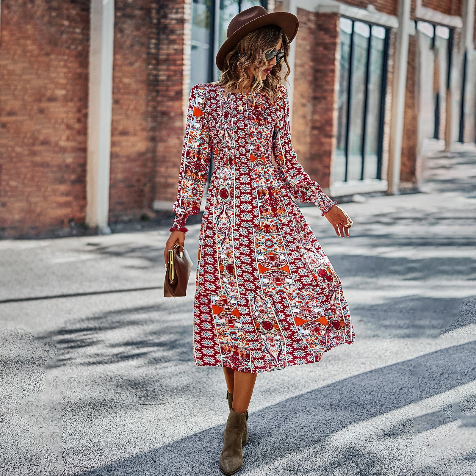 Round Neck Dress New Spring And Autumn Season Full Skirt - Image 10