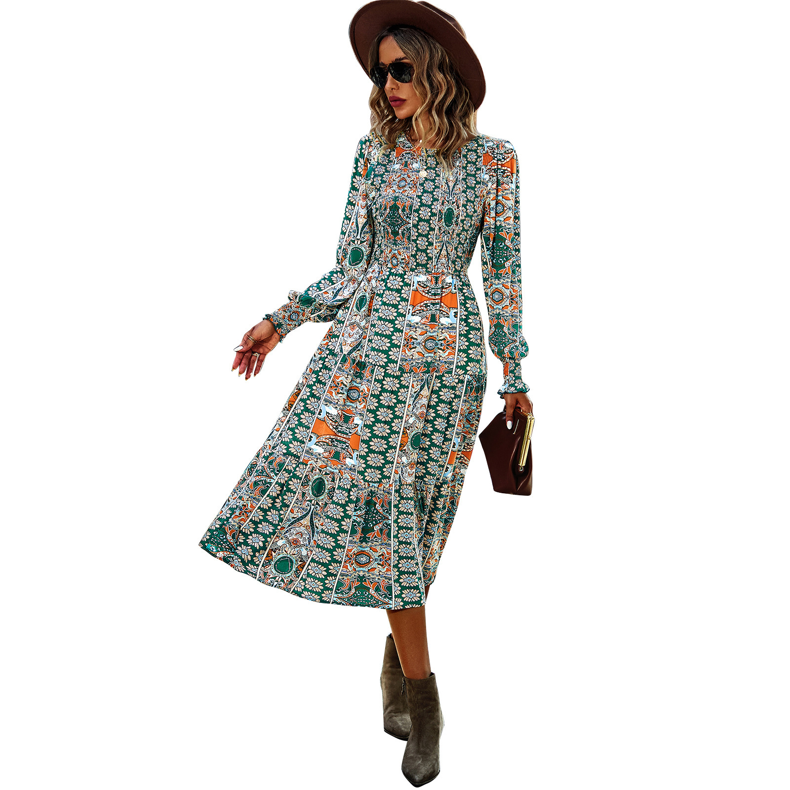 Round Neck Dress New Spring And Autumn Season Full Skirt - Image 6