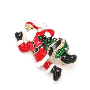 Xmas Enamel Snowman Stockings Santa Tree Brooch