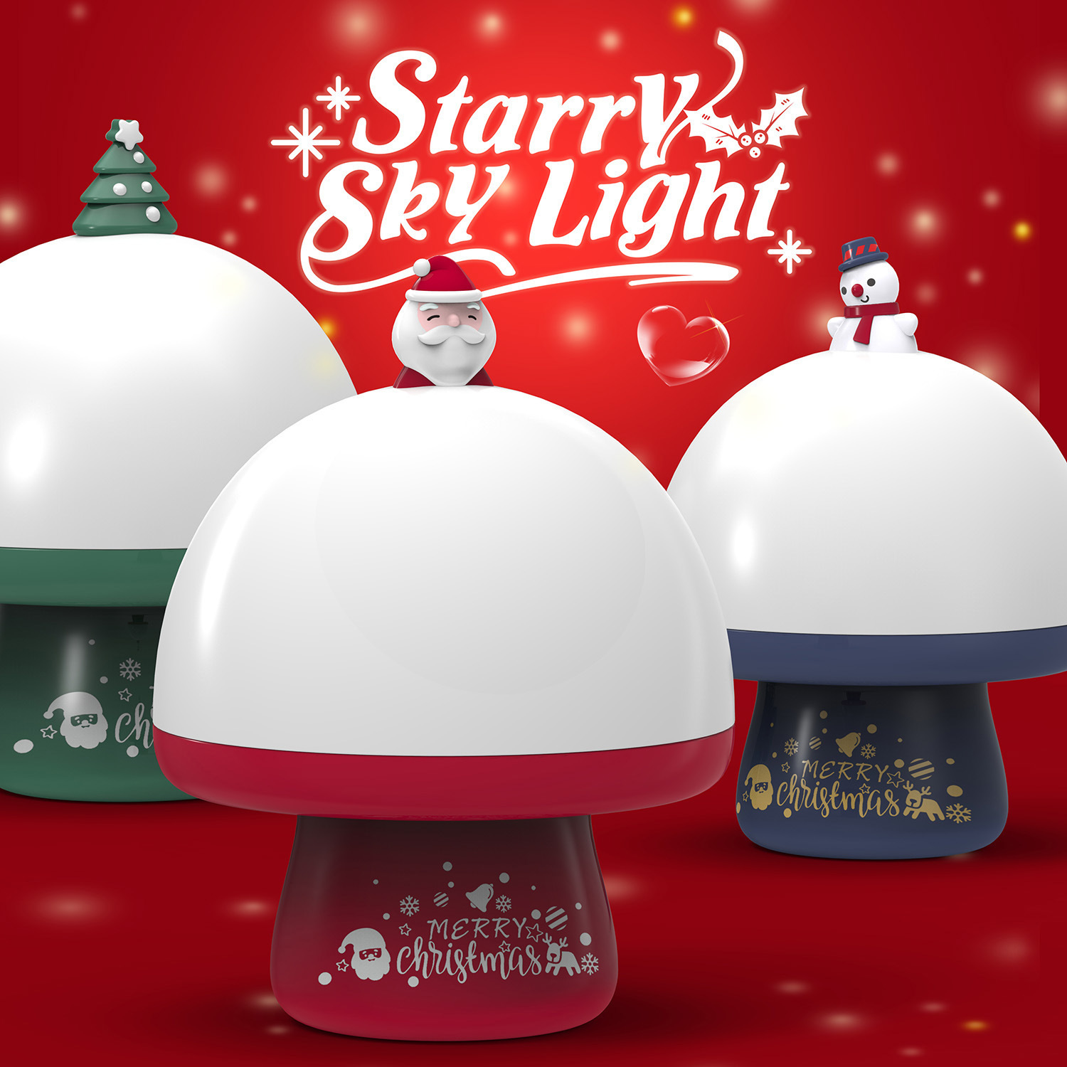 Christmas Starry Sky Projector Night Light Cartoon Santa Snowman Xmas Tree USB Rechargeable Rotatable Projection Lamp Music - Image 6