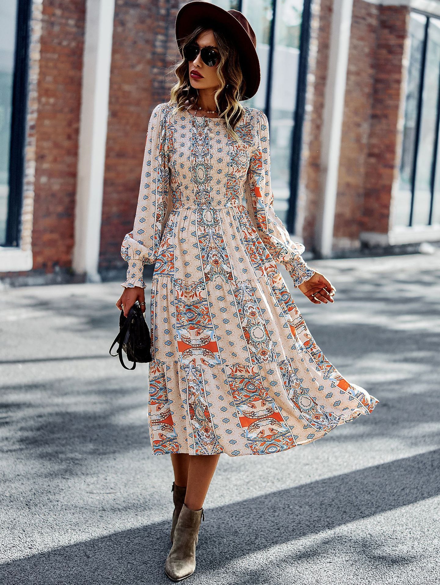 Round Neck Dress New Spring And Autumn Season Full Skirt - Image 5