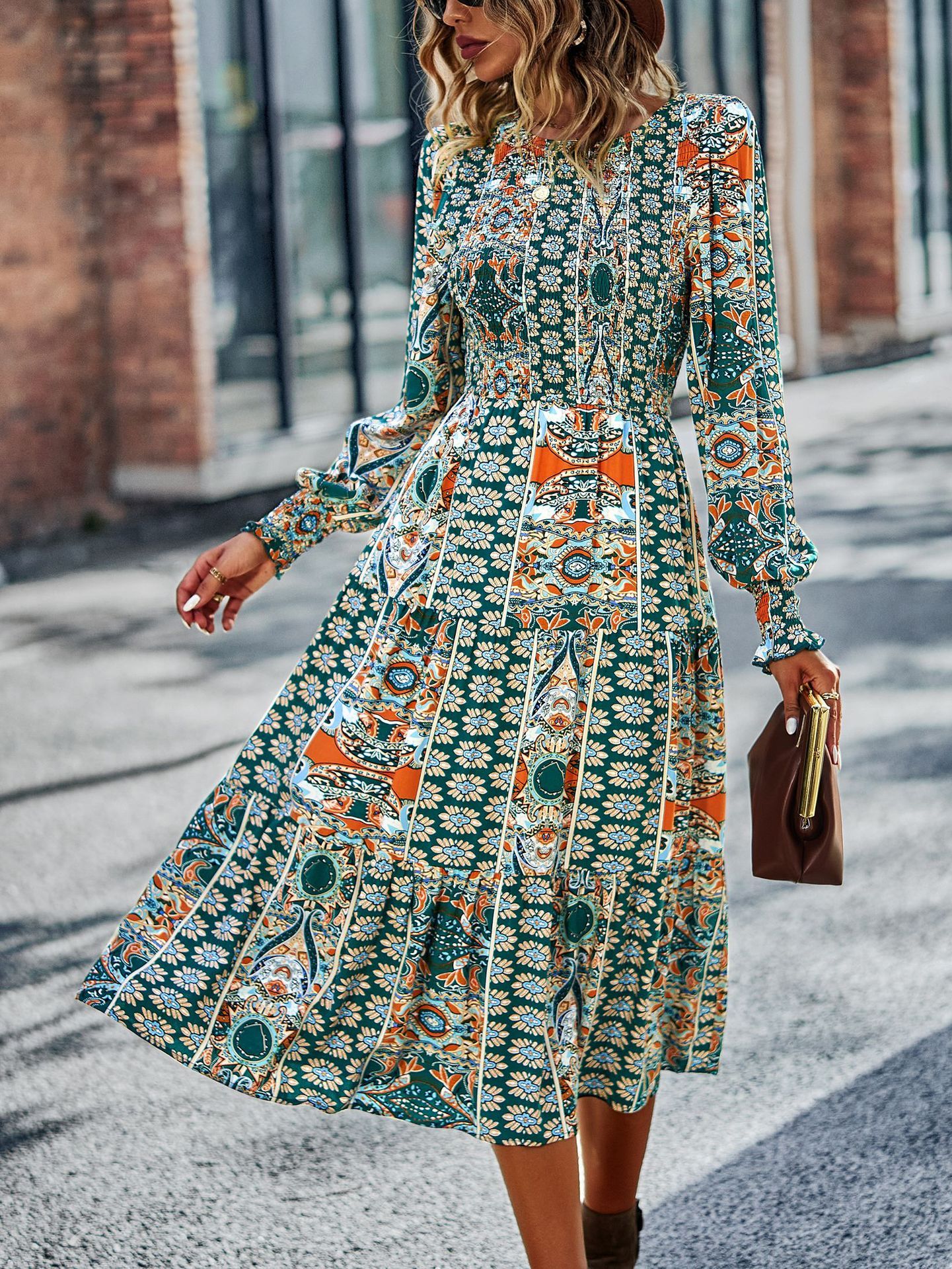 Round Neck Dress New Spring And Autumn Season Full Skirt - Image 4